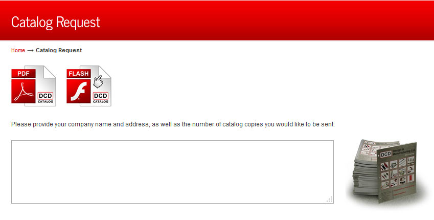 Catalog request page